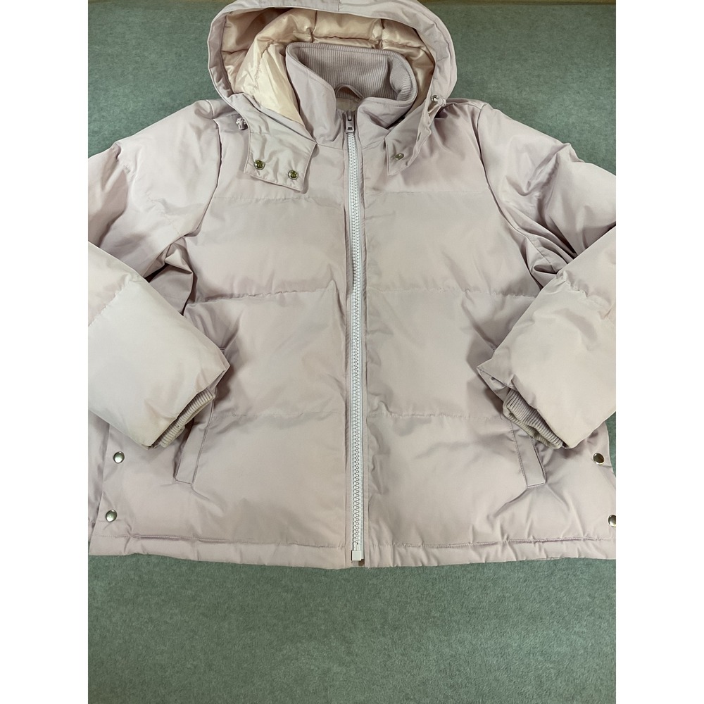 Madewell Womens XXL Pale Purple Hooded Puffer Jacket Quilted Zip Front Coat J85